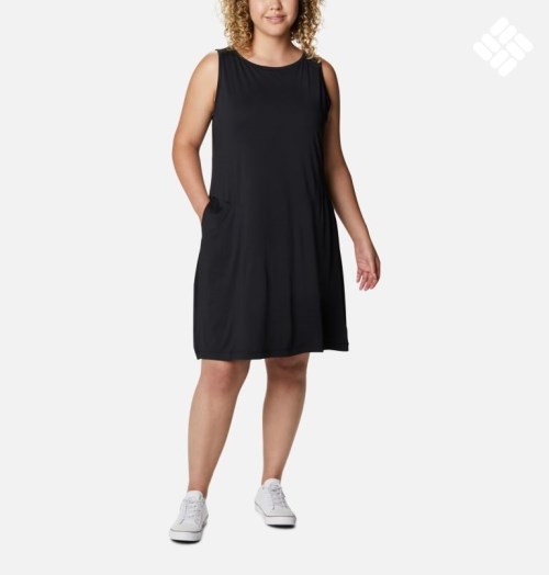 Women's Columbia Chill River Printed Dress Black | Plus Size CA-P53C6